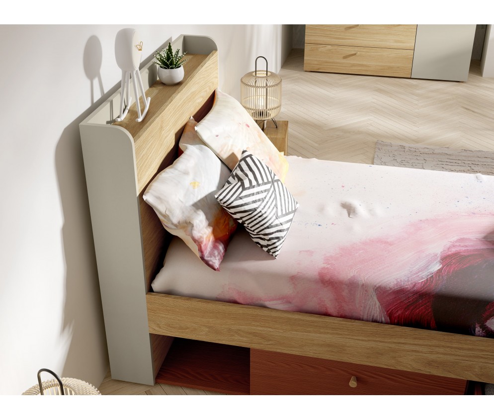 Łóżko Silva 2SZ 94 Koral LEWE/PRAWE