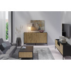 Komoda Alabama 3D 150 CZARNY/DĄB ARISTAN