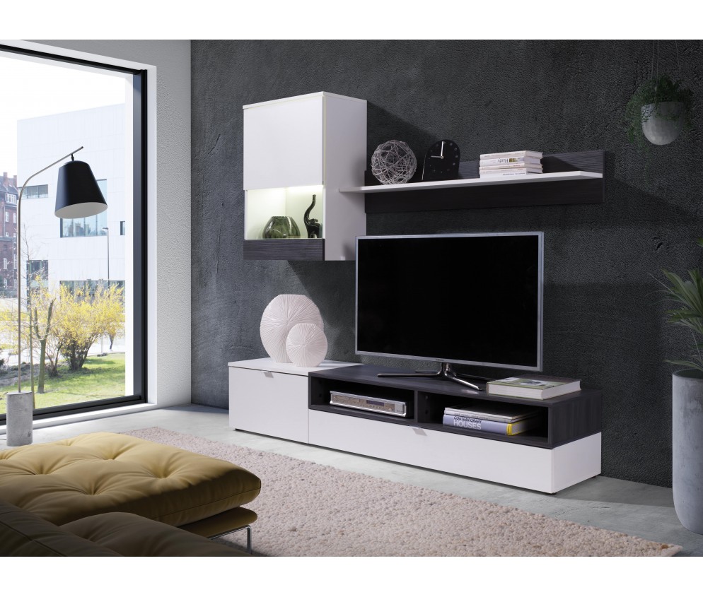 Meblościanka Tamara BIAŁY/SOSNA CIEMNA