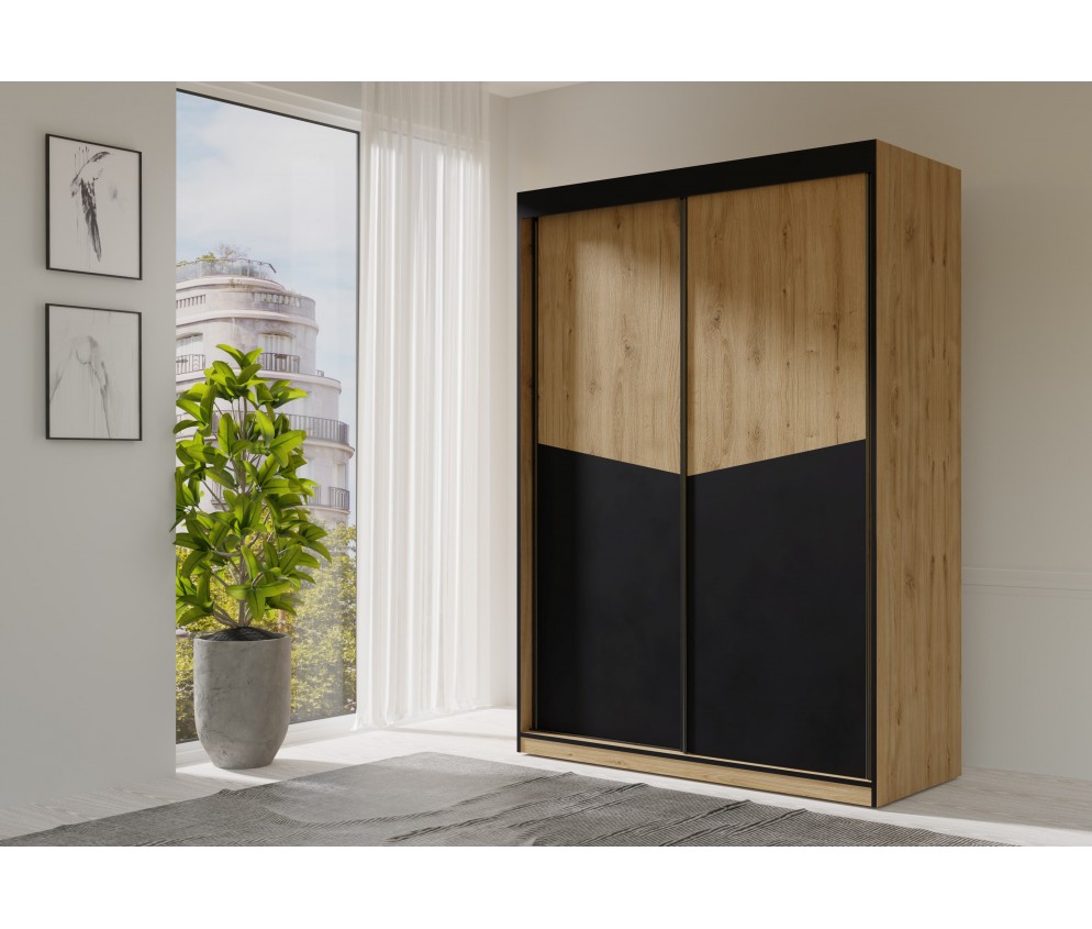 Szafa Amber 2D 150 dąb odwieczny/czarny