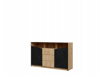 Komoda Amber 2D3S 150 dąb odwieczny/czarny