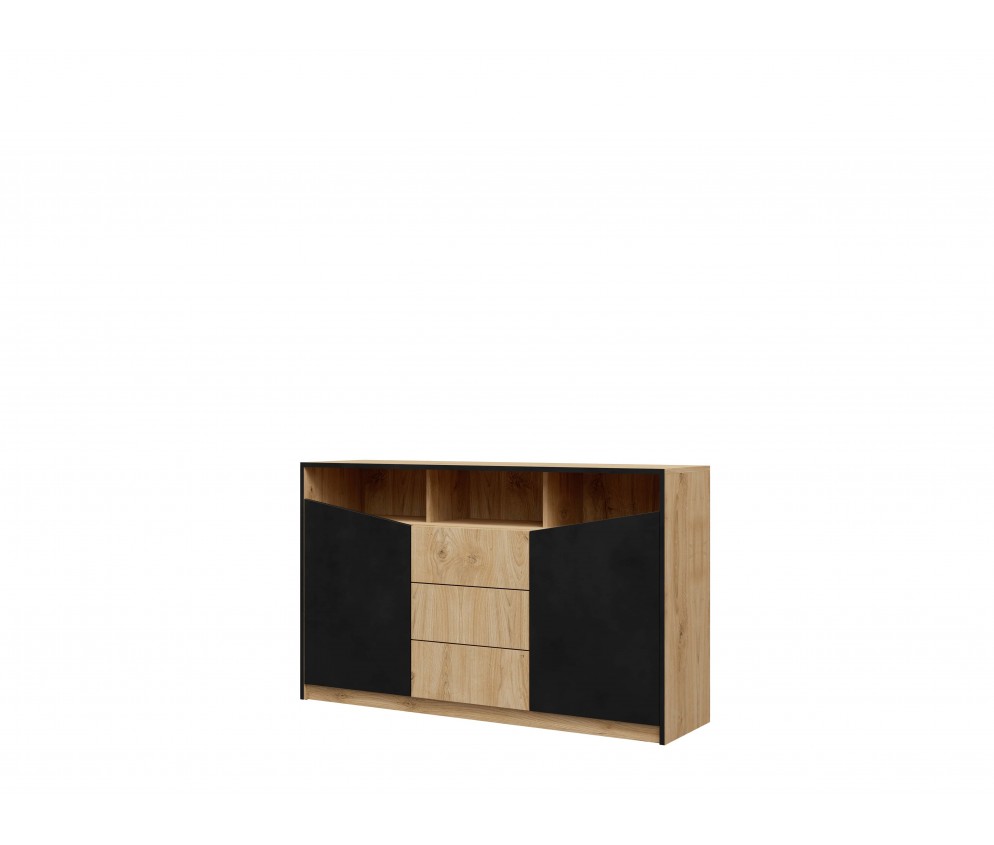 Komoda Amber 2D3S 150 dąb odwieczny/czarny