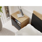 Stolik nocny Amber 50 LEWY dąb odwieczny/czarny