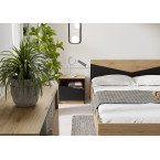 Stolik nocny Amber 50 PRAWY dąb odwieczny/czarny