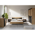 Łóżko Amber 165 dąb odwieczny/czarny