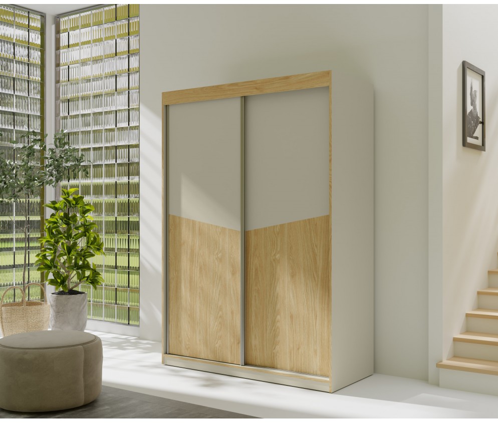 Szafa Amber 2D 150 dąb szarobeżowy / dąb oliwkowy