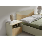 Stolik nocny Amber 50/ PRAWY szarobeżowy / dąb oliwkowy