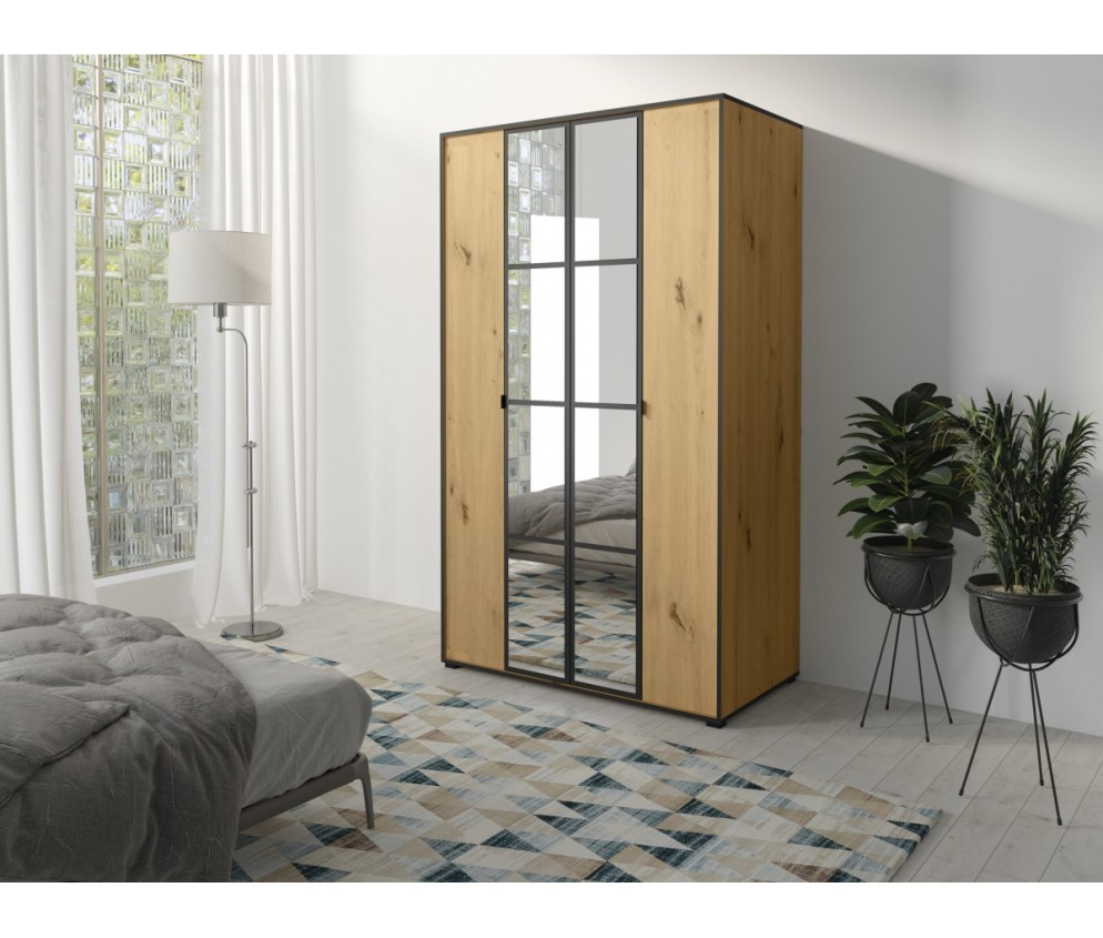 Szafa London 120 dąb artisan / czarny