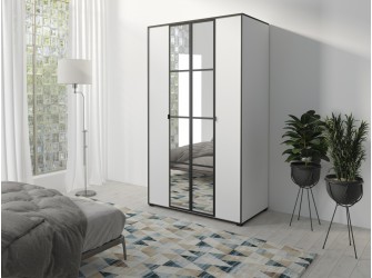 Szafa London 120 biały / czarny