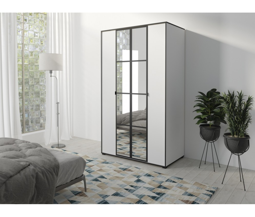 Szafa London 120 biały / czarny