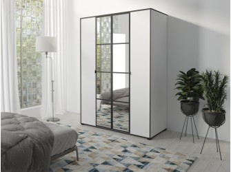 Szafa London 150 biały / czarny