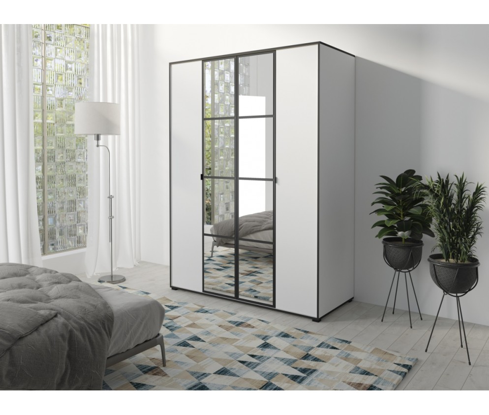 Szafa London 150 biały / czarny