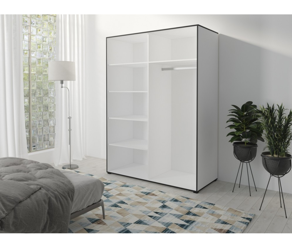 Szafa London 180 biały / czarny