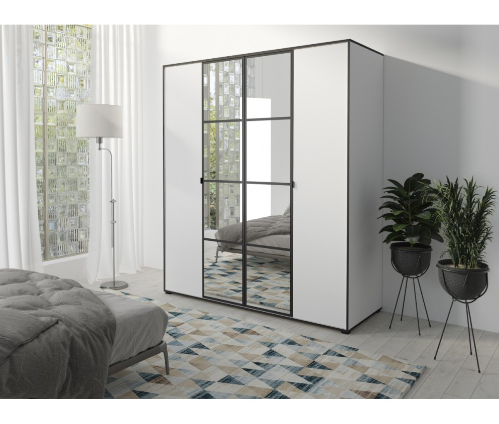 Szafa London 180 biały / czarny