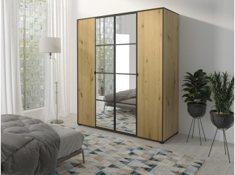 Szafa London 180 dąb artisan / czarny