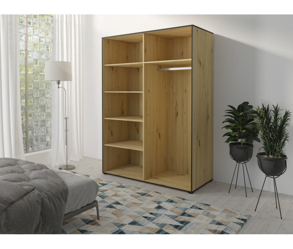 Szafa London 180 dąb artisan / czarny