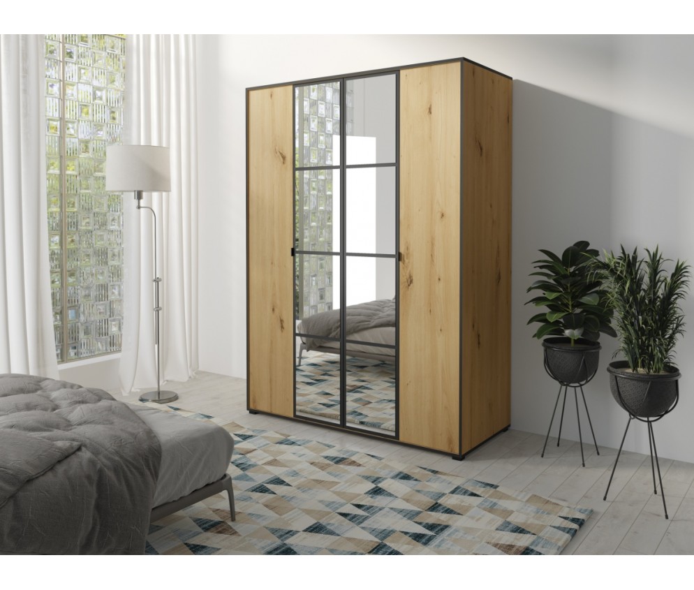 Szafa London 150 dąb artisan / czarny