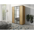 Szafa London 150 dąb artisan / czarny