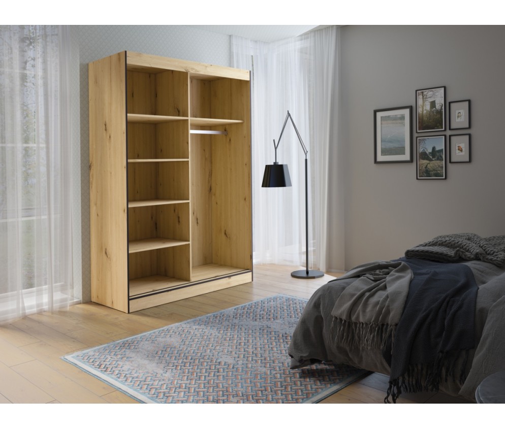 Szafa Loft 120 dąb artisan / czarny