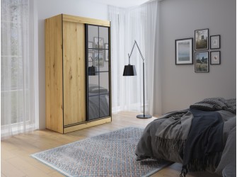 Szafa Loft 120 dąb artisan / czarny