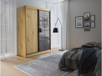 Szafa Loft 150 dąb artisan / czarny