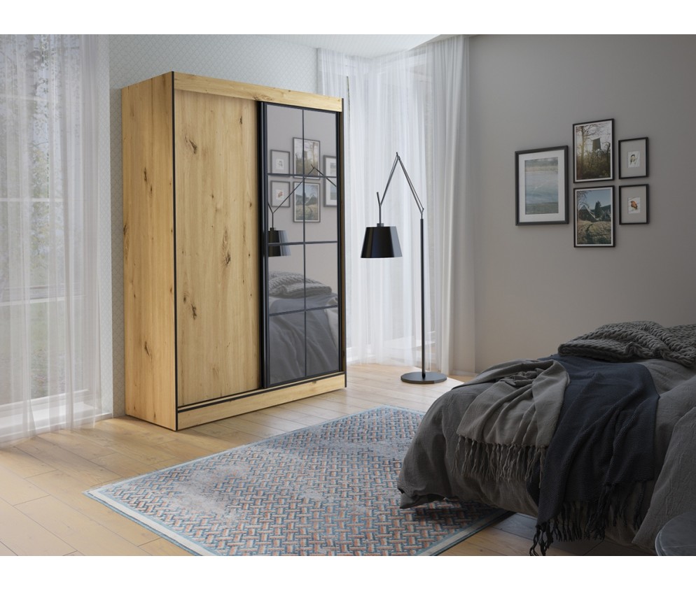 Szafa Loft 150 dąb artisan / czarny