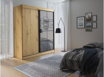 Szafa Loft 180 dąb artisan / czarny