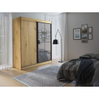 Szafa Loft 180 dąb artisan / czarny