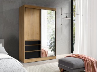 Szafa Luna 140 dąb lefaks / czarny