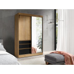 Szafa Luna 140 dąb lefaks / czarny