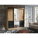 Szafa Luna 180 dąb lefaks / czarny