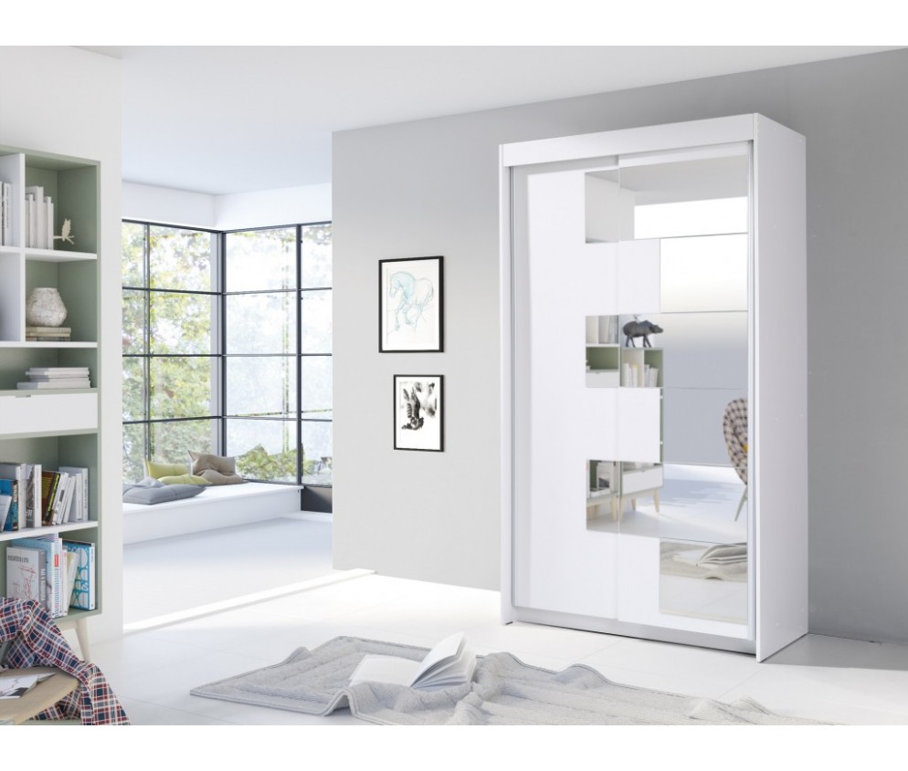 Szafa Misty 120 biała z lustrami