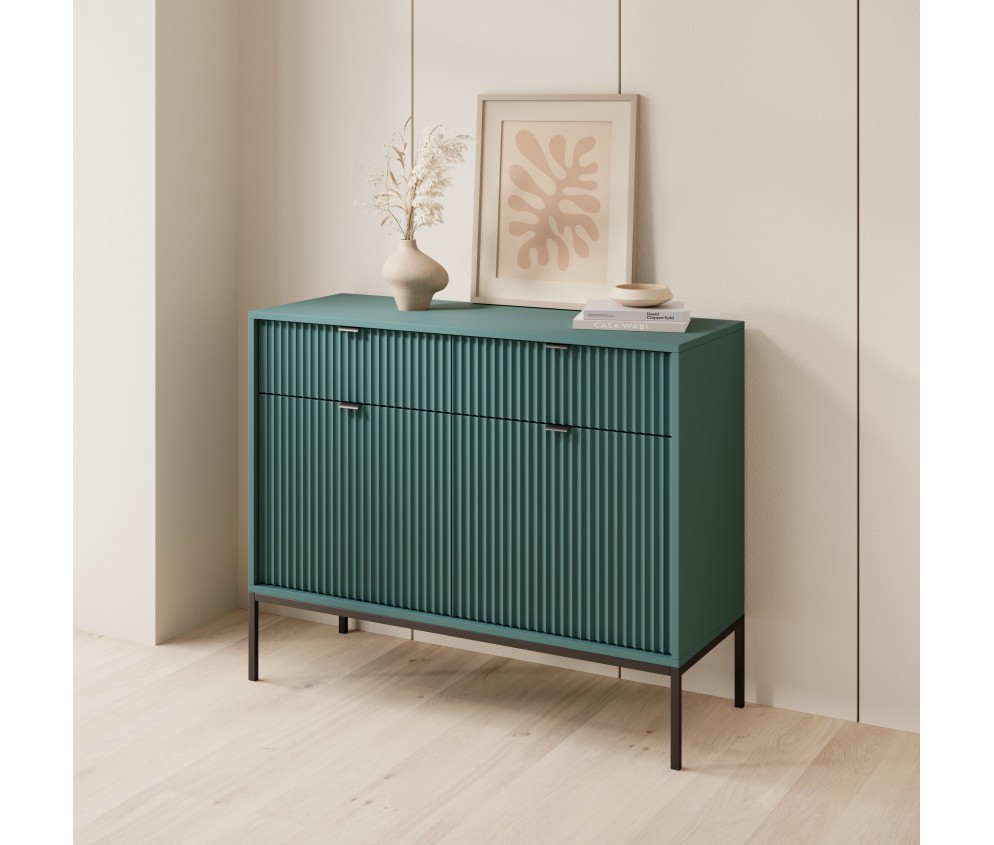 Komoda Viva 104 Labrador Green/czarny stelaż/czarny uchwyt