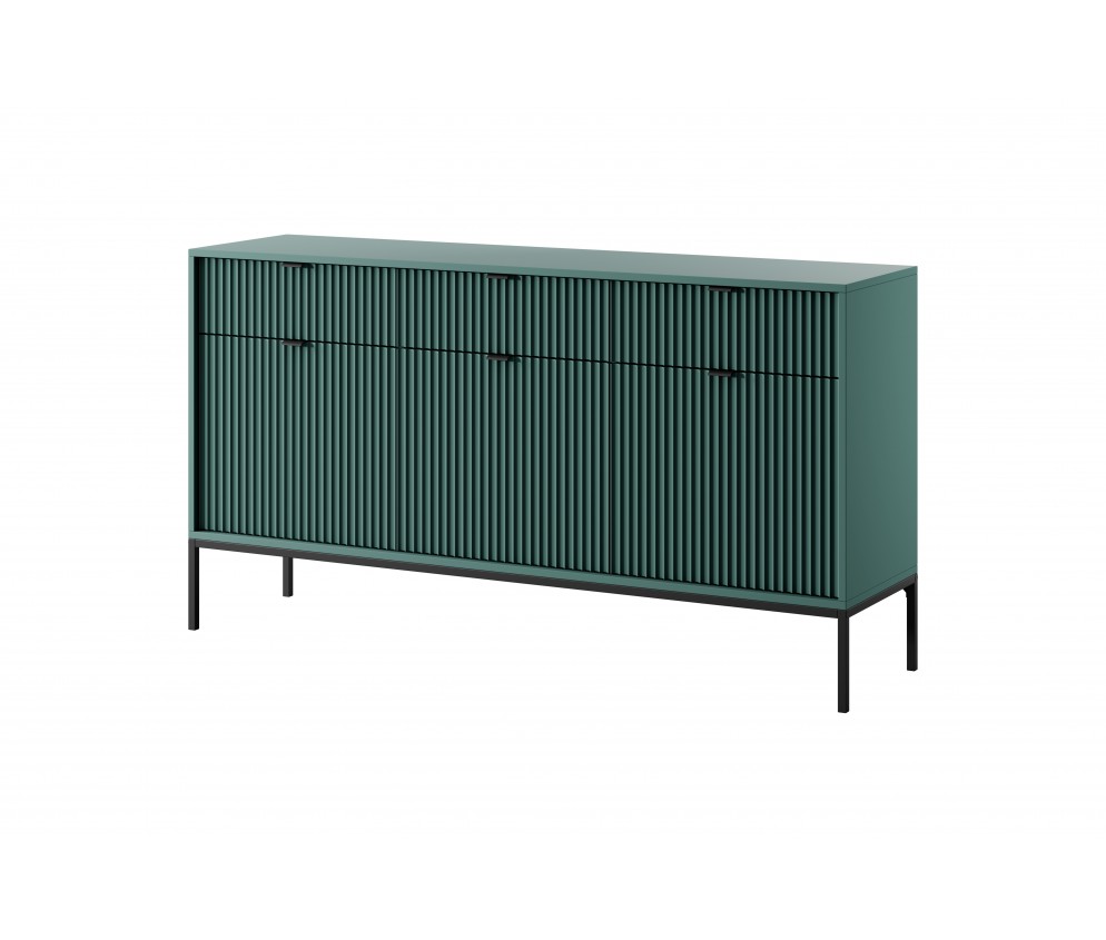 Komoda Viva 154 Labrador Green/Czarny stelaż/czarny uchwyt