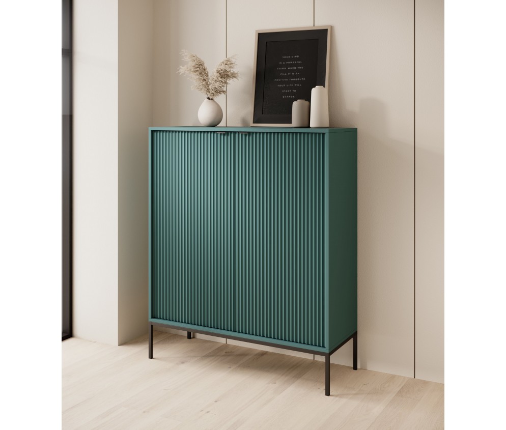 Komoda Viva 104 2D Labrador Green/czarny stelaż/czarny uchwyt