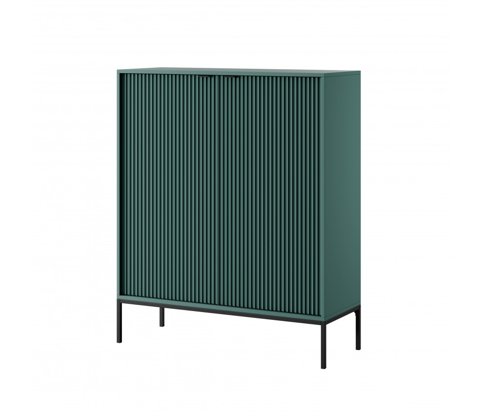 Komoda Viva 104 2D Labrador Green/czarny stelaż/czarny uchwyt