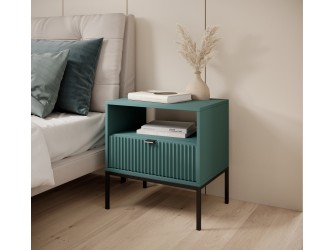 Stolik nocny 54 Labrador Green/czarny stelaż/czarny uchwyt