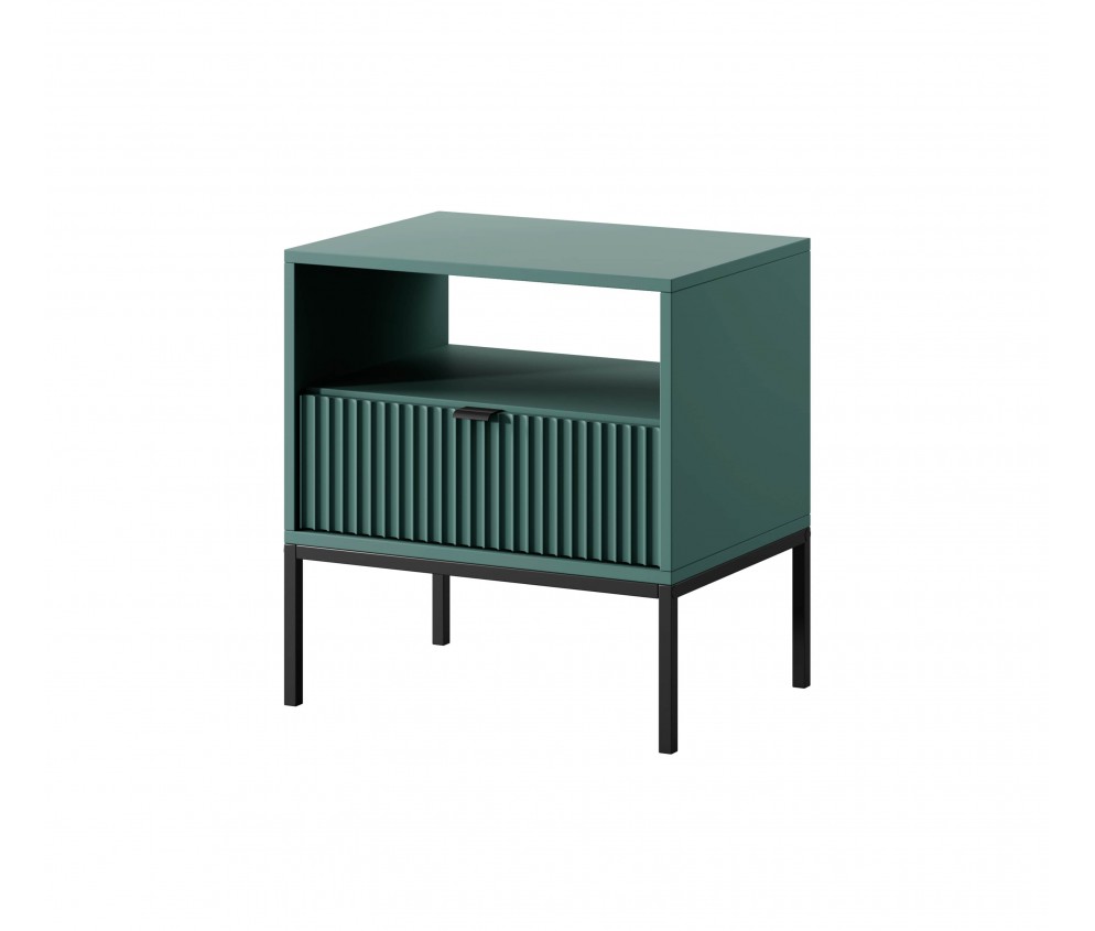 Stolik nocny 54 Labrador Green/czarny stelaż/czarny uchwyt