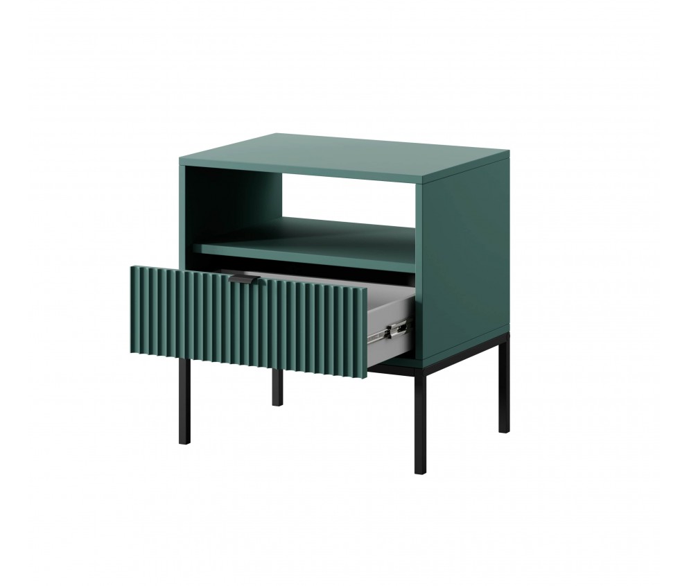 Stolik nocny 54 Labrador Green/czarny stelaż/czarny uchwyt