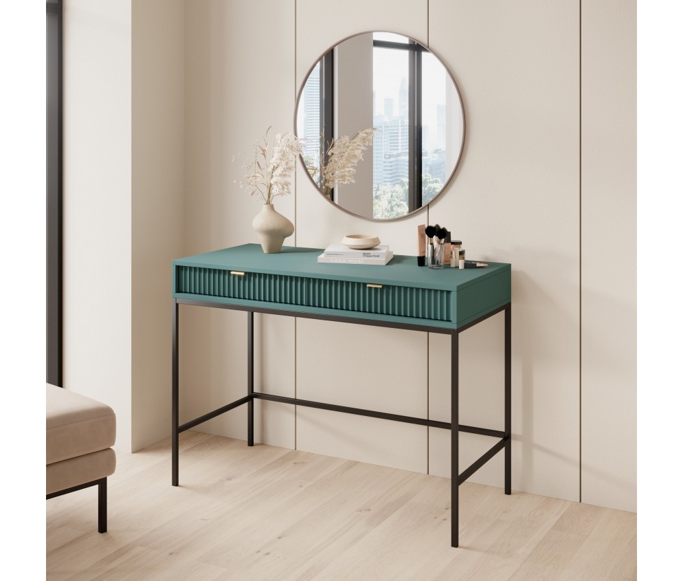 Toaletka Viva 104 Labrador Green/czarny stelaż/złoty uchwyt