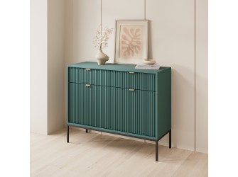 Komoda Viva 104 Labrador Green/czarny stelaż/złoty uchwyt