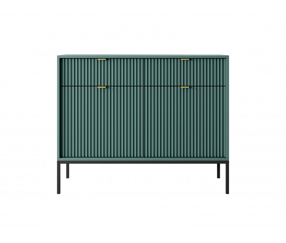 Komoda Viva 104 Labrador Green/czarny stelaż/złoty uchwyt