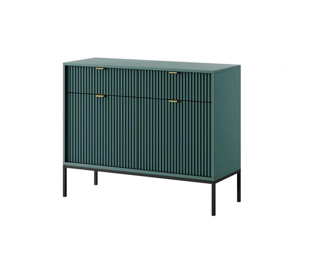Komoda Viva 104 Labrador Green/czarny stelaż/złoty uchwyt
