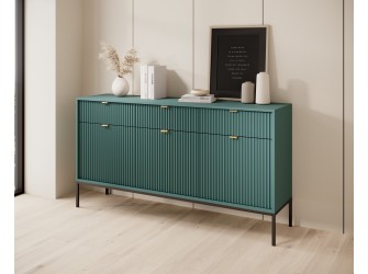 Komoda Viva 154 Labrador Green/Czarny stelaż/złoty uchwyt