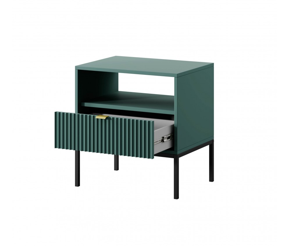 Stolik nocny 54 Labrador Green/czarny stelaż/złoty uchwyt