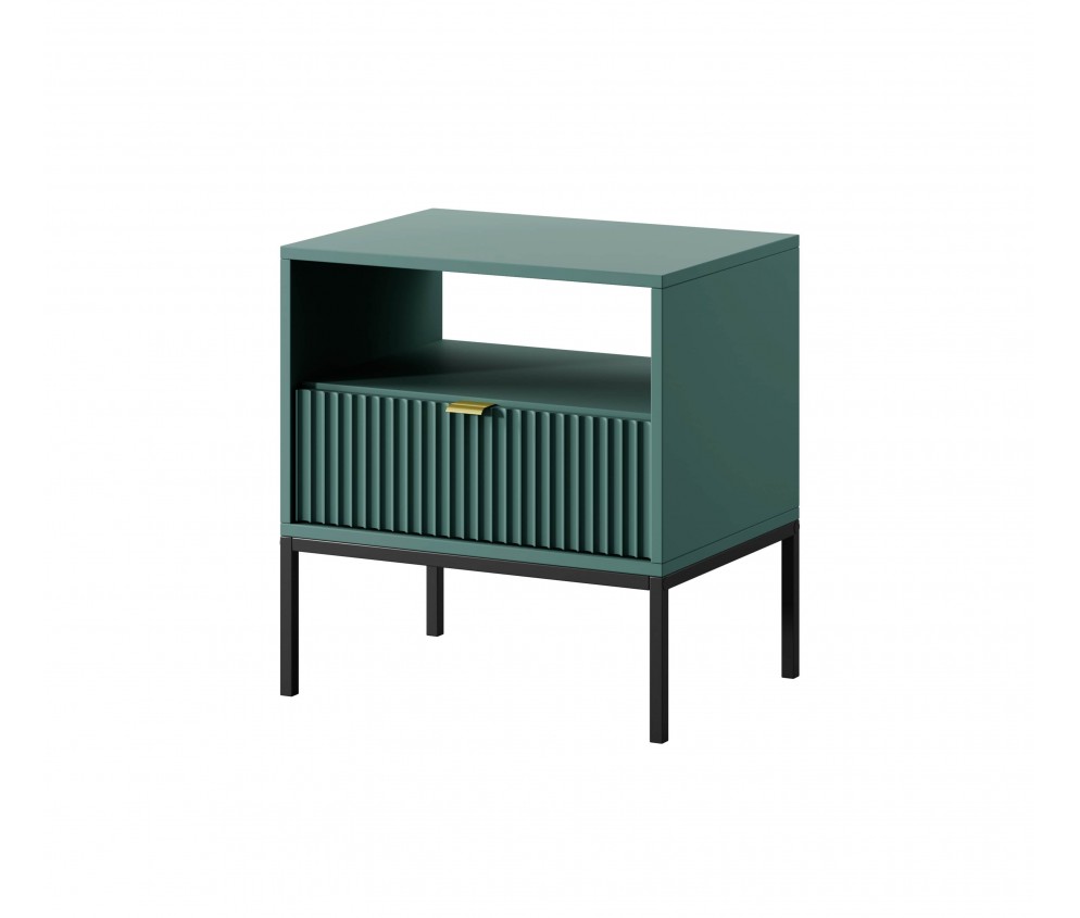 Stolik nocny 54 Labrador Green/czarny stelaż/złoty uchwyt