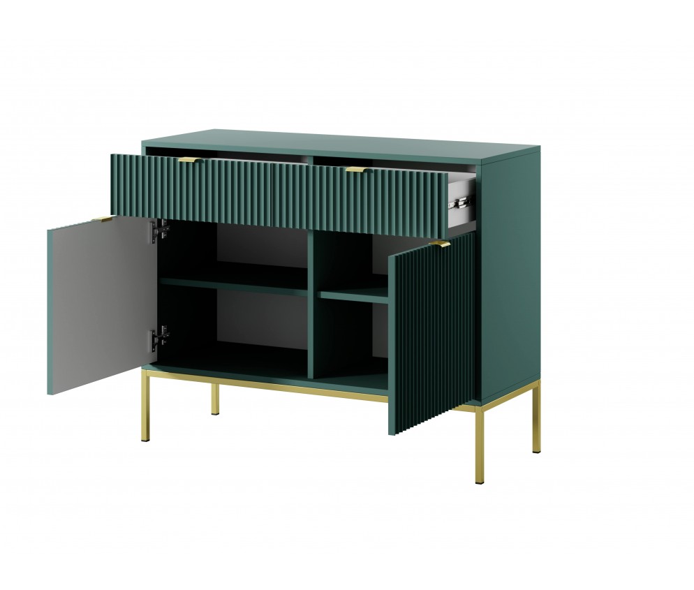 Komoda Viva 104 Labrador Green/złoty stelaż/złoty uchwyt