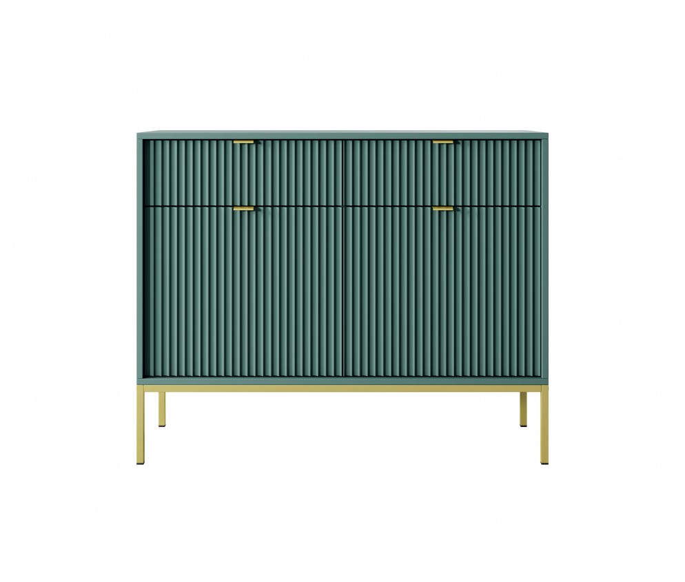 Komoda Viva 104 Labrador Green/złoty stelaż/złoty uchwyt
