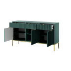 Komoda Viva 154 Labrador Green/złoty stelaż/złoty uchwyt