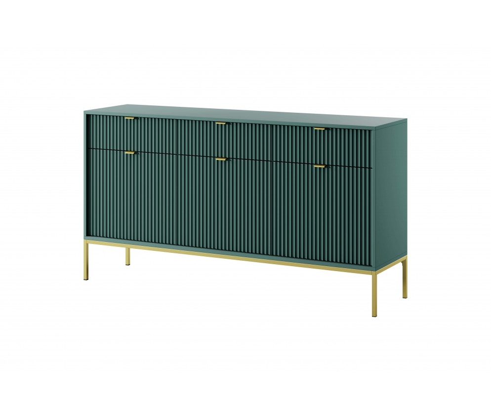 Komoda Viva 154 Labrador Green/złoty stelaż/złoty uchwyt